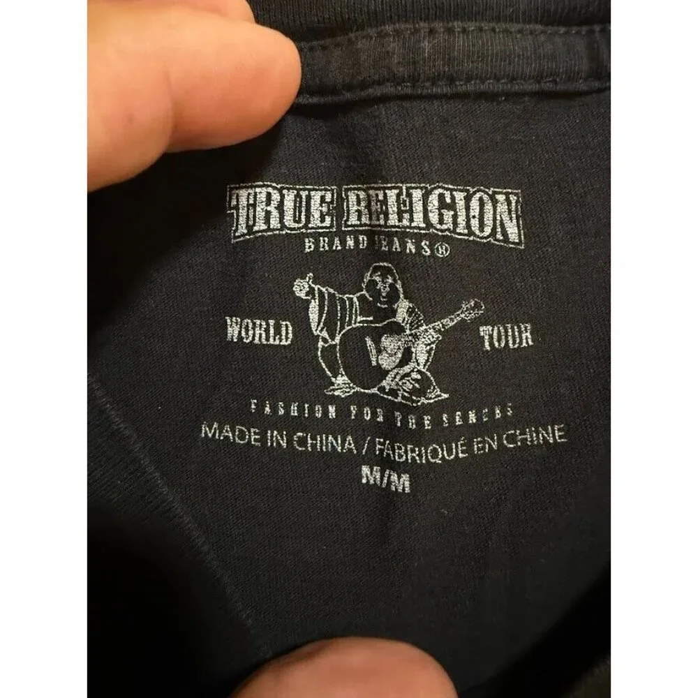 True Religion World Tour 2002 Shirt Adult M Black Short Sleeve Pullover Tee Mens